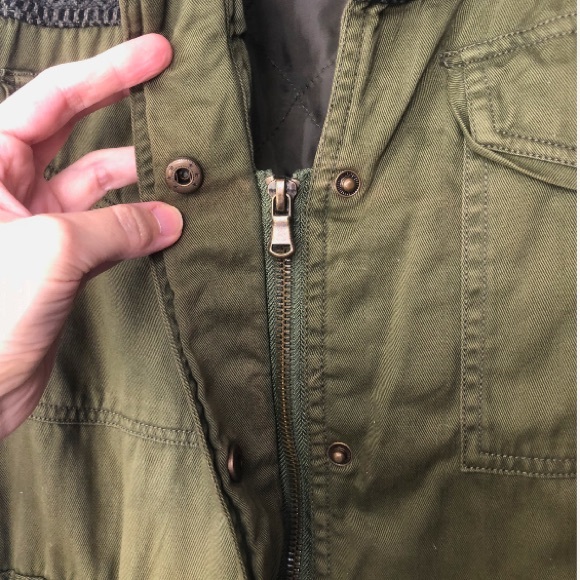 Forever 21 Utility Army Cotton and Wool Green Jacket Size S - Picture 4 of 15
